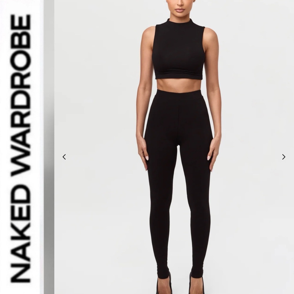 Naked Wardrobe 🖤 SLEEVELESS MOCK NECK LEGGING SET